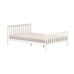 White Small Double Bed Frame 4FT Bedstead Birlea Oxford Solid Wood Shaker Design