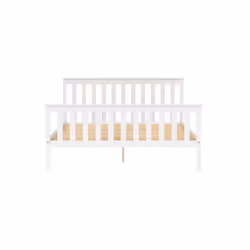 White Double Bed Frame 4FT6 Bedstead Birlea Oxford Solid Wood Shaker Design - Additional view 6