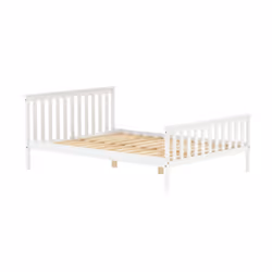 White Double Bed Frame 4FT6 Bedstead Birlea Oxford Solid Wood Shaker Design - Additional view 8