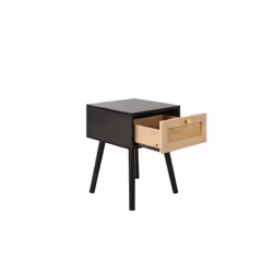 Bedside 1 Drawer Cabinet Black Rattan Birlea Croxley Nightstand Side Table - Additional view 8
