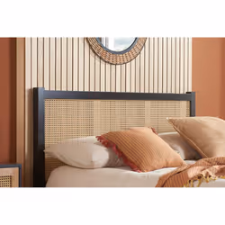 King Size Rattan Bed Frame Black Birlea Croxley 5FT King 150cm