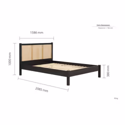 King Size Rattan Bed Frame Black Birlea Croxley 5FT King 150cm - Additional view 6