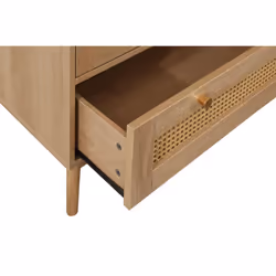 Brown Oak 2 Door Wardrobe Rattan 1 Drawer Birlea Croxley Mid Century Modern - Additional view 4
