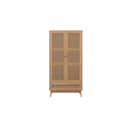 Brown Oak 2 Door Wardrobe Rattan 1 Drawer Birlea Croxley Mid Century Modern - Additional view 8