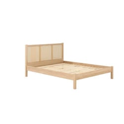 King Size Rattan Bed Frame Brown Oak Birlea Croxley 5FT King 150cm