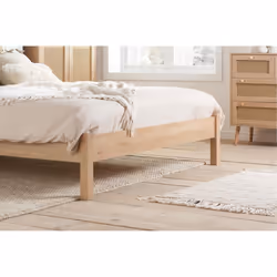 King Size Rattan Bed Frame Brown Oak Birlea Croxley 5FT King 150cm - Additional view 4