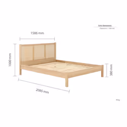 King Size Rattan Bed Frame Brown Oak Birlea Croxley 5FT King 150cm - Additional view 7
