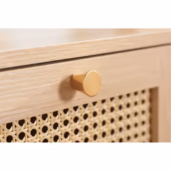 Bedside 2 Drawer Cabinet Brown Oak Rattan Birlea Croxley Nightstand Side Table
