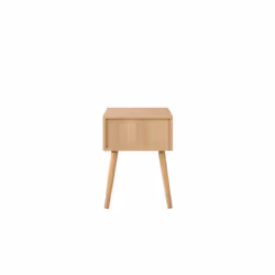Bedside 1 Drawer Cabinet Brown Oak Rattan Birlea Croxley Nightstand Side Table - Additional view 8