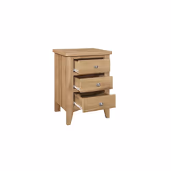 Bedside 3 Drawer Cabinet Oak Birlea Hampstead Bedroom Nightstand Side Table - Additional view 4