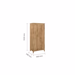 Oak 2 Door Wardrobe Birlea Hampstead Traditional Bedroom Furniture - Additional view 6