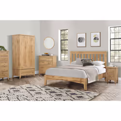 Oak Small Double Bed Frame 4FT Bedstead Birlea Hampstead Traditional Design