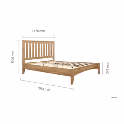Oak Double Bed Frame 4FT6 Bedstead Birlea Hampstead Traditional Shaker Design - Additional view 7