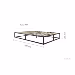 Black Small Double Bed Frame 4FT6 135cm Bedstead Birlea Soho Metal Minimalist - Additional view 6
