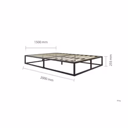 Black King Size Bed Frame 5FT 150cm Bedstead Birlea Soho Metal Minimalist Design - Additional view 6