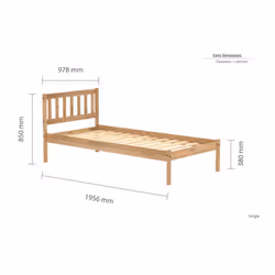 Pine Single Bed Frame 3FT Bedstead Birlea Lisbon Rustic Corona Solid Pine - Additional view 7