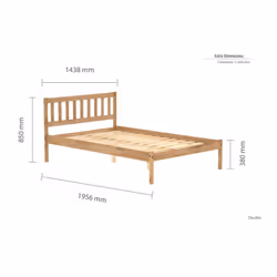 Pine Double Bed Frame 4FT6 Bedstead Birlea Lisbon Rustic Corona Solid Pine - Additional view 7