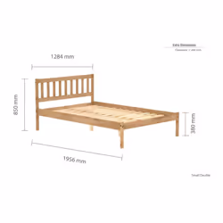 Pine Small Double Bed Frame 4FT Bedstead Birlea Lisbon Rustic Corona Solid Pine - Additional view 7