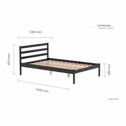 Black Small Double Bed Frame 4FT Bedstead Birlea Luka Solid Pine Traditional - Additional view 7