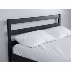 Black Double Bed Frame 4FT6 Bedstead Birlea Luka Solid Pine Traditional Design