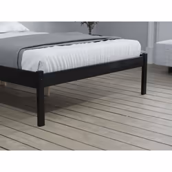 Black Double Bed Frame 4FT6 Bedstead Birlea Luka Solid Pine Traditional Design