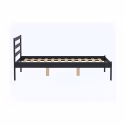Black Double Bed Frame 4FT6 Bedstead Birlea Luka Solid Pine Traditional Design - Additional view 5