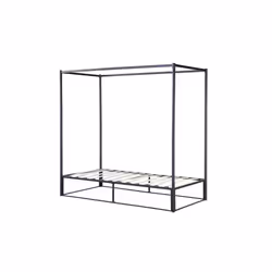 Black 4 Poster Bed Frame Metal Birlea Farringdon Canopy Bed 3FT Single 90cm