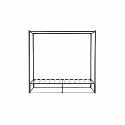 Black 4 Poster Bed Frame Metal Birlea Farringdon Canopy Bed 3FT Single 90cm - Additional view 6