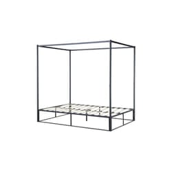 Black 4 Poster Bed Frame Metal Birlea Farringdon Canopy Bed 4FT6 Double 135cm