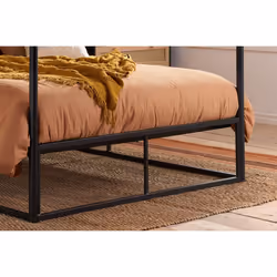 Black 4 Poster Bed Frame Metal Birlea Farringdon Canopy Bed 5FT Kingsize 150cm