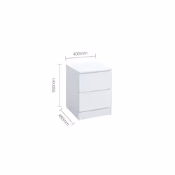 Bedside 2 Drawer Cabinet White Birlea Oslo Nightstand Side Table