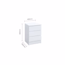 Bedside 3 Drawer Cabinet White Birlea Oslo Nightstand Side Table