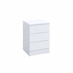 Bedside 3 Drawer Cabinet White Birlea Oslo Nightstand Side Table - Additional view 4