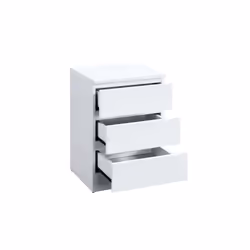 Bedside 3 Drawer Cabinet White Birlea Oslo Nightstand Side Table - Additional view 5