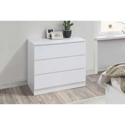 White Chest of 3 Drawers Birlea Oslo Scandia Retro