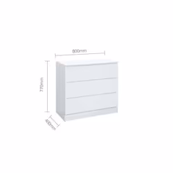 White Chest of 3 Drawers Birlea Oslo Scandia Retro - Additional view 4