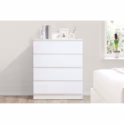 White Chest of 4 Drawers Birlea Oslo Scandia Retro