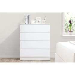 White Chest of 4 Drawers Birlea Oslo Scandia Retro