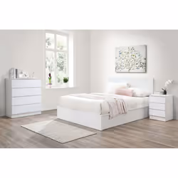 White Chest of 4 Drawers Birlea Oslo Scandia Retro