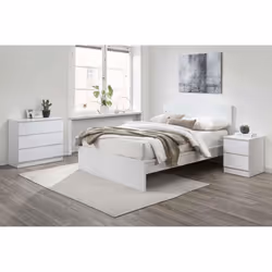 King Size Bed Frame White Birlea Oslo 5FT Modern Bedstead