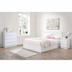 Double Ottoman Bed White Frame Birlea Oslo Storage 4FT6 Modern Bedstead