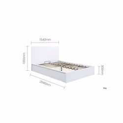 Kingsize Ottoman Bed White Frame Birlea Oslo Storage 5FT Modern Bedstead - Additional view 7