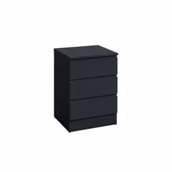 Bedside 3 Drawer Cabinet Black Birlea Oslo Nightstand Side Table - Additional view 4