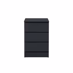 Bedside 3 Drawer Cabinet Black Birlea Oslo Nightstand Side Table - Additional view 7
