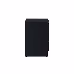 Bedside 3 Drawer Cabinet Black Birlea Oslo Nightstand Side Table - Additional view 8