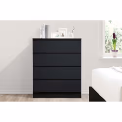 Black Chest of 4 Drawers Birlea Oslo Scandia Retro
