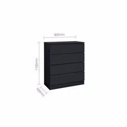 Black Chest of 4 Drawers Birlea Oslo Scandia Retro