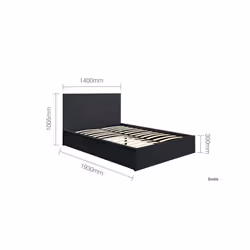 Double Bed Frame Black Birlea Oslo 4FT6 Modern Bedstead - Additional view 7