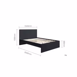 King Size Bed Frame Black Birlea Oslo 5FT Modern Bedstead - Additional view 7