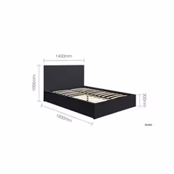 Double Ottoman Bed Black Frame Birlea Oslo Storage 4FT6 Modern Bedstead - Additional view 7